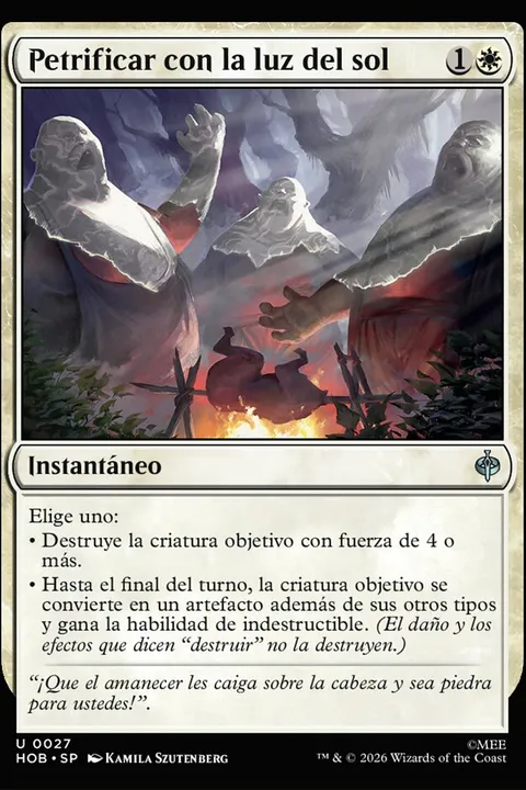 Petrificar con la luz del sol