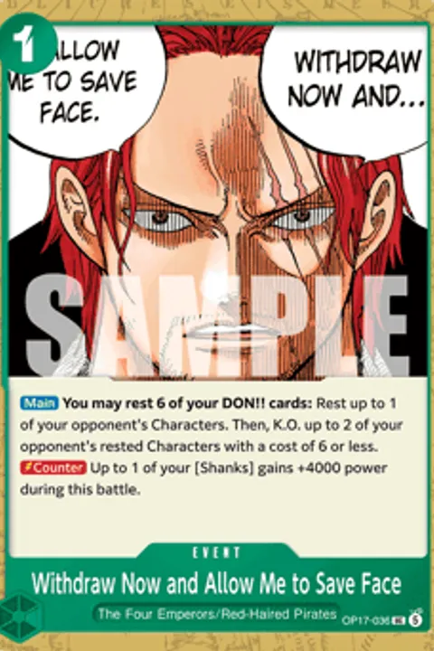 Withdraw Now and Allow Me to Save Face
