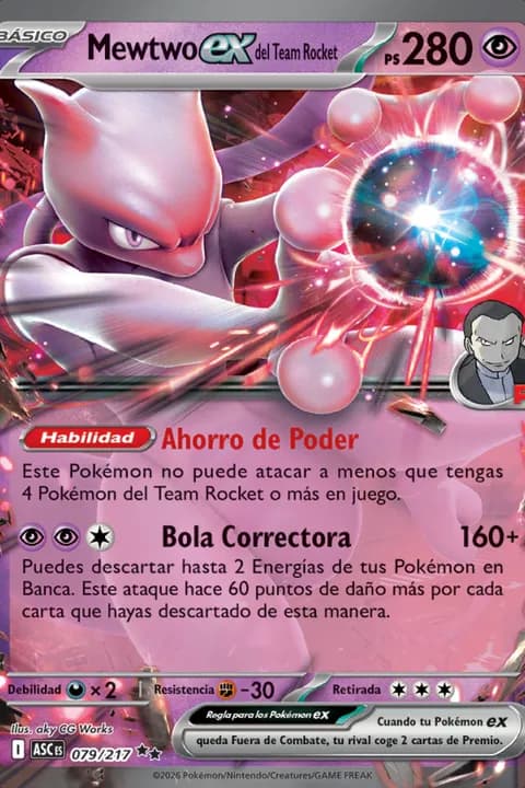 Mewtwo ex del Equipo Rocket
